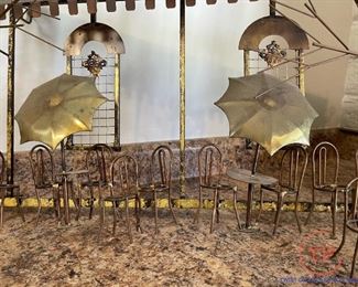 CURTIS JERE French Cafe / Bistro Copper Brass Metal 3 D Wall Art Sculpture Signed C JERE 1989
