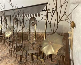 CURTIS JERE French Cafe / Bistro Copper Brass Metal 3 D Wall Art Sculpture Signed C JERE 1989