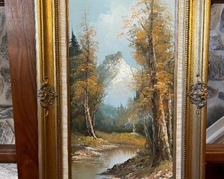 Original Oil on Canvas Landscape Scene by G WHITMAN