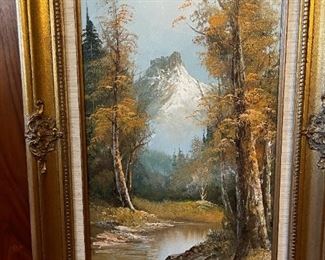 Original Oil on Canvas Landscape Scene by G WHITMAN