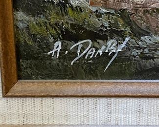 Framed Oil on Canvas Landscape by A DANBY