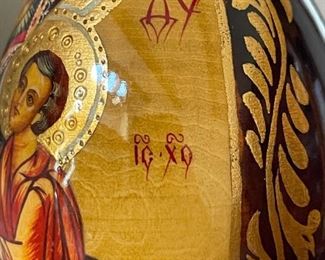 Vintage Russian Lacquer Icon Egg