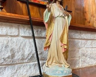 Antique OLOT Sacred Heart of Jesus Statue