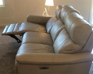 Leather couch, power reclines on both ends! 