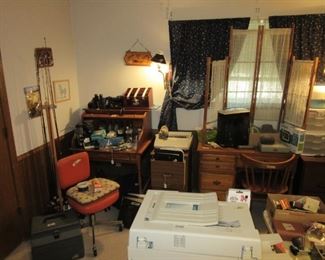 Medical equipment, copier/printer, rod & reels, tackle boxes, fishing lures