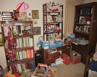 Toys, Dolls, Assorted Children's and Adult Reading Books.