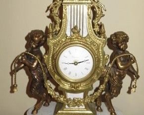  Italian Brevettato Brass Mantel Clock 