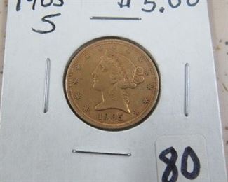 1905-S  Gold $5.00 Coin