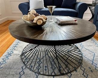 Item 3:  Contemporary Round Cocktail Table with Iron Base - 40.5" x 18": $275