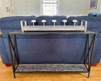 Item 12: Tall, Narrow Sofa Table, metal base - 47.25"l x 9"w x 29.5": SOLD