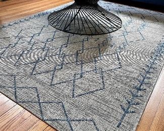 Item 19: (2) Area Rugs, grey and blue, diamond pattern - 5'3" x 7'6": $75 each