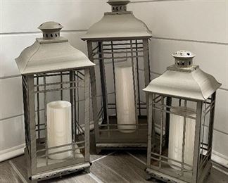 Item 30: (3) Metal Lanterns: $45 for all Tallest - 20"