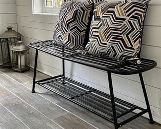 Item 34: Metal Bench - 46"l x 14.25"w x 16.25"h: $50