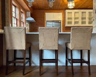Item 44: (3) Bar Stools - 19"l x 17"w x 39.5"h and seat height - 26": $75 each