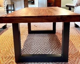 Item 38: Wood and Iron Coffee Table (matches side tables) - 50"l x 26.5"w x 20.5"h: $395