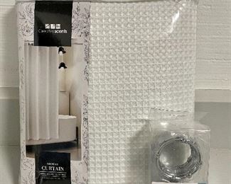 Item 58: Shower Curtain & Shower Rings (new in bag): $15