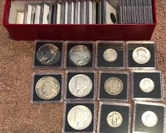 Silver dollars (Morgan, Walking Liberty), Kennedy half dollars, Buffalo nickels, wheat pennies and more coins not pictured