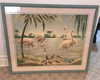 vintage Flamingo print
