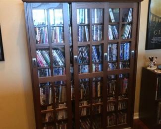DVDs and storage cabinets