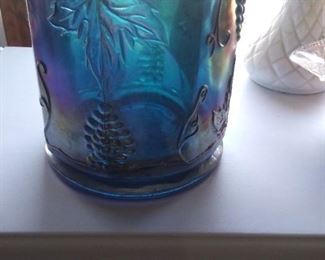 Indiana blue glass rare candle holder