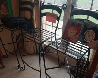 3 iron bar chairs