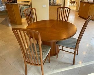 Skovby teak expandable dining table & 4 chairs.