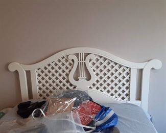 Full size headboard with musical liar harp note $75