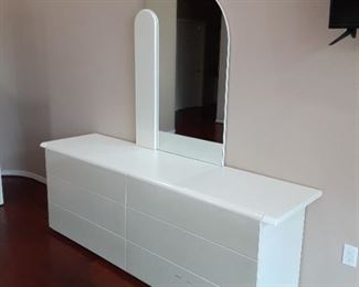  Part of 3 piece bed set by Rougier modern mirrored dresser