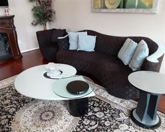 Modern formica coffee table with rotating side table $75