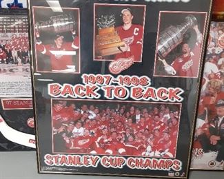 Detroit Red Wings 1997 through 1998 back to back Stanley Cup champions poster framed $15