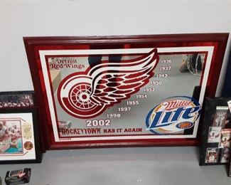 2002 Detroit Red Wings hockeytown Miller Light beer mirror
$225