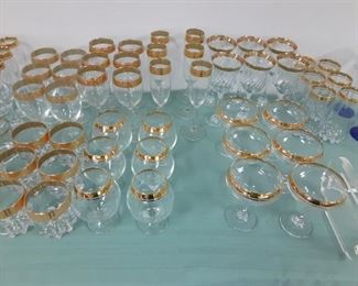 Gold rim plated barware