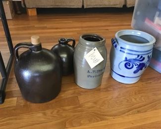 Stoneware crocks and jugs