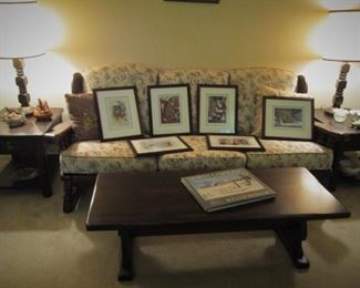 Couch...Coffee Table...Side Tables....Mangum Prints..