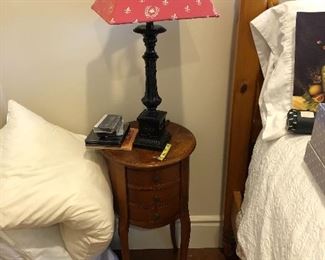 two bedside tables and two lamps - also bed frame! 