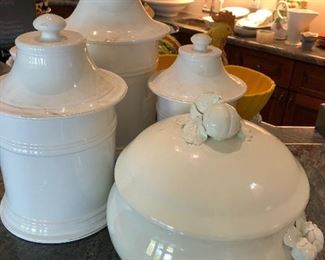 White Ceramic cannisters 