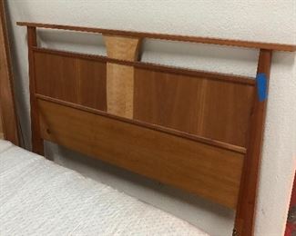 Post modern gorgeous Wood frame bed - mission style - 80's