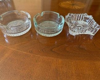 Bundle of 3 Crystal Ashtrays