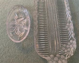 Bundle of Crystal Platter and Candy Dish