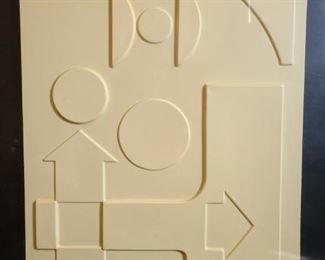 I. Rigacci MidCentury Framed and Molded Plastic Artwork