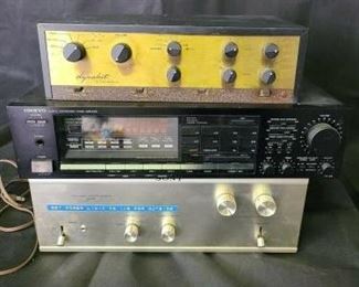 Sound System includes Onkyo Tuner Amplifier, Dynakit Stereo, and Sony Amplifier
