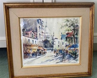 Stephane Wrobel Signed Paris La Place du Terte et la Sacre Coeur Painting