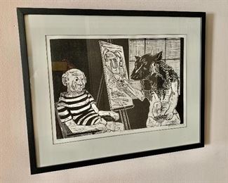 $275 - Leonard Maurer "Artist and Model" 1969; 24" H x 30" W