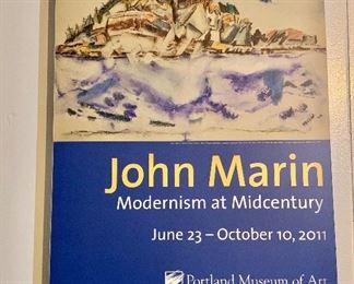 $40 - John Marin Modernism at Midcentury box mounted exhibition poster; 21.5"H x 14.5" W