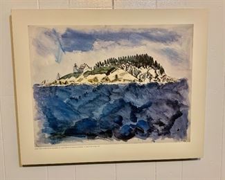 $40 - John Marin "Mark Island Light House" box mounted poster print; 21" H x 26" W