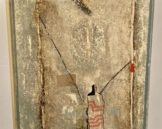 $195 - Wiamant limited edition mixed media print on paper mounted in plexiglass box; 27" H x 20" W