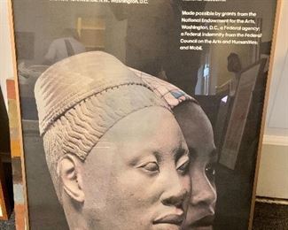 $60 - Treasures of Ancient Nigeria exhibition poster, framed; 30" H x 19.5" W