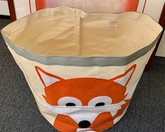 $20 - 3 Sprouts canvas fox storage bin; approximately 18" H x 16" W