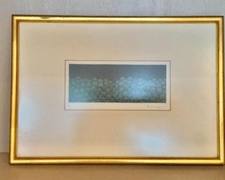 $1395; Yozo Hamaguchi, (Japanese 1909-2000) mezzo tint "Grapes"; 8.5" H x 12" W