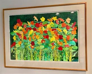 $695 - Framed Judith Shahn (American 1929-2009); Cape Cod artist; watercolor on paper 49 in. L x 36 1/2 in. W